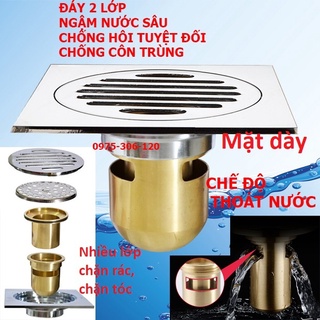 [CHÔNG HÔI TUYỆT ĐỐI] Phễu thoát sàn 12x12cm Hố Ga Thoát Nước Sàn HG1 Chống Mùi Hôi Bằng Đồng Thau Cao Cấp HG1