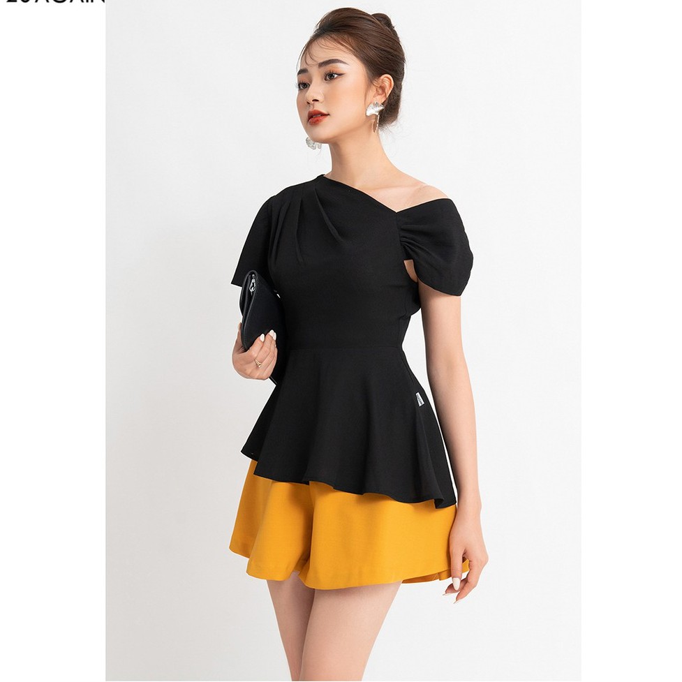 Áo sơ mi nữ công sở 92WEAR 3 MÀU, đủ size, ngắn tay cổ lệch ASA1260