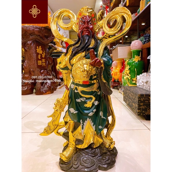 Tượng Quan Công (Quan Vũ) phong thuỷ (cao 58, dài 30, rộng 16)