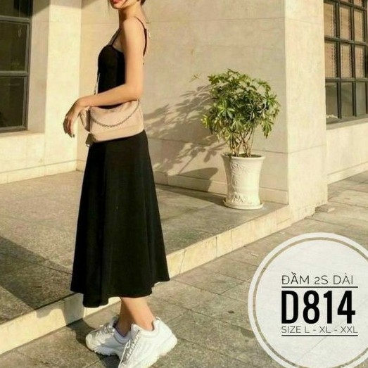 Đầm big size hai dây dáng dài từ 60kg-90kg