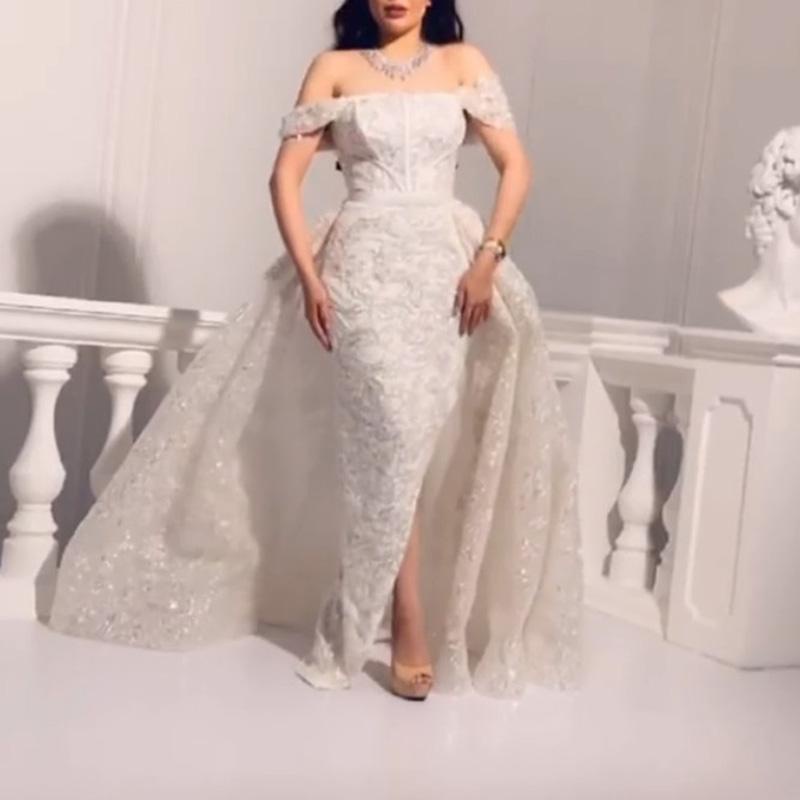 Đầm Maxi Trễ Vai Tay Ngắn Đính Kim Sa Lấp Lánh Thời Trang Sang Trọng Cho Nữ