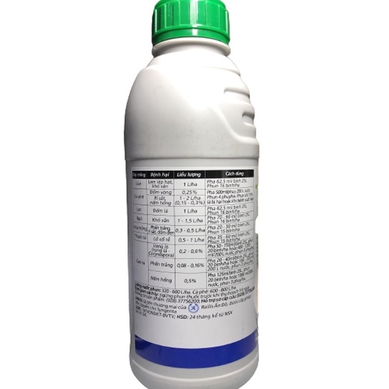 Thuốc trừ bệnh Anvil 5SC 1 lít Syngenta, chuyên Thán Thư - Đốm Lá - Rỉ Sắt