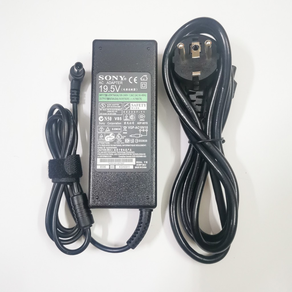 [combo 5 sạc] Laptop Sony 19.5V - 4.7A - 90W (Adapter Sony 19.5V – 3.9A) loại tốt, Sạc màn hình LG 19v