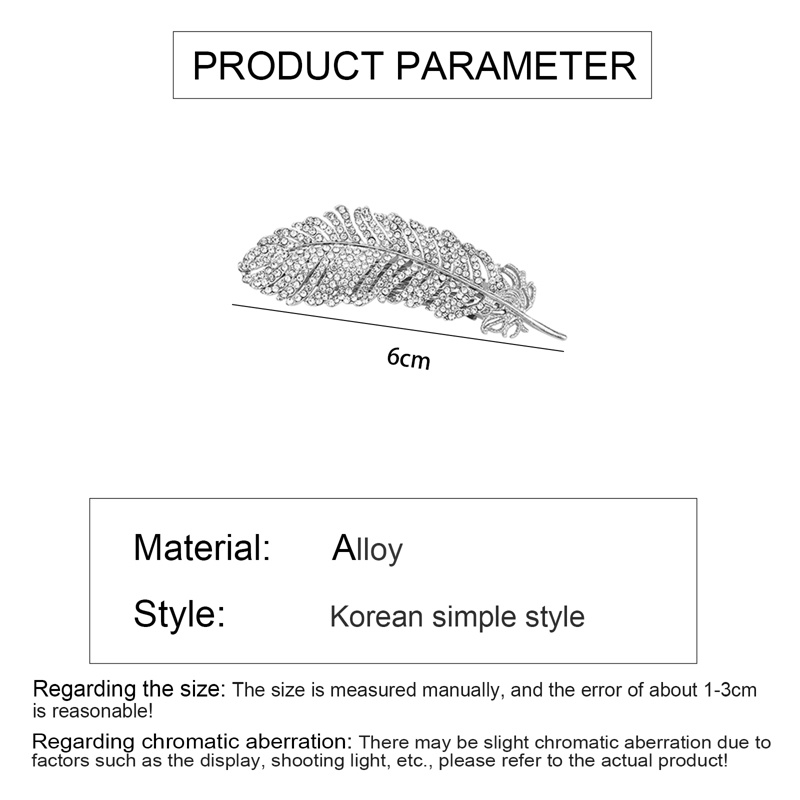 Kẹp Tóc Trang Trí Hình Lông Vũ Đính Kim Cương Giả Cho Nữ timetunnel