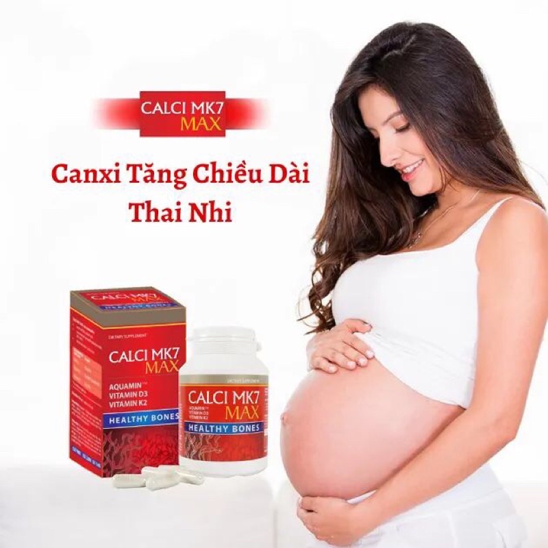 Canxi Tảo Đỏ Tự Nhiên CALCI MK7 Max, Bổ Sung Calci Phụ Nữ Có Thai, Cho Con Bú,Trẻ Nhỏ hộp 60 viên, nhập khẩu Ba Lan