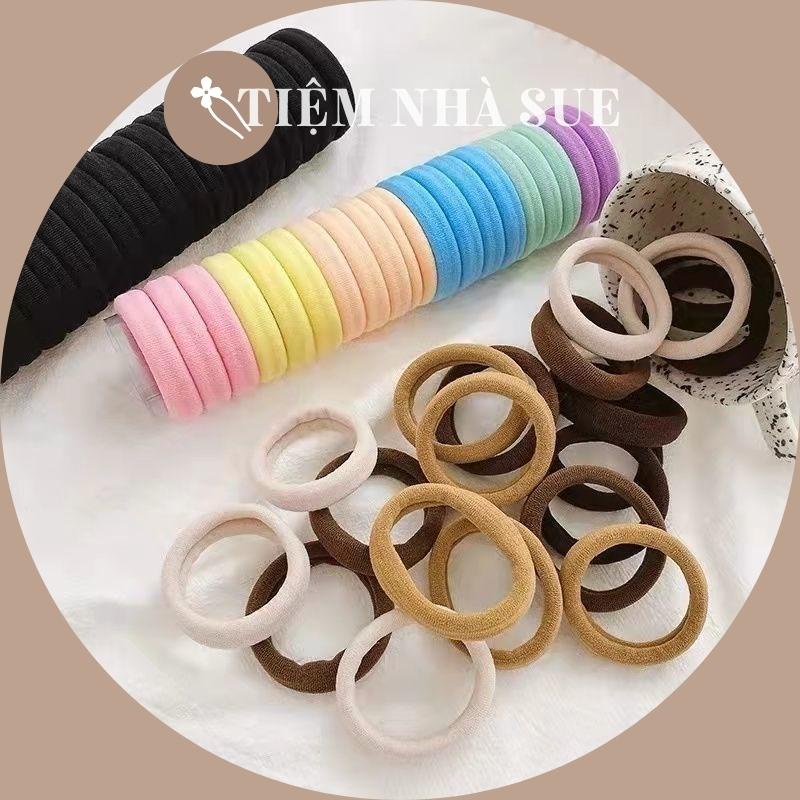 Dây chun buộc tóc ống 20 cái nhiều màu phong cách Hàn Quốc SUESUE VN004