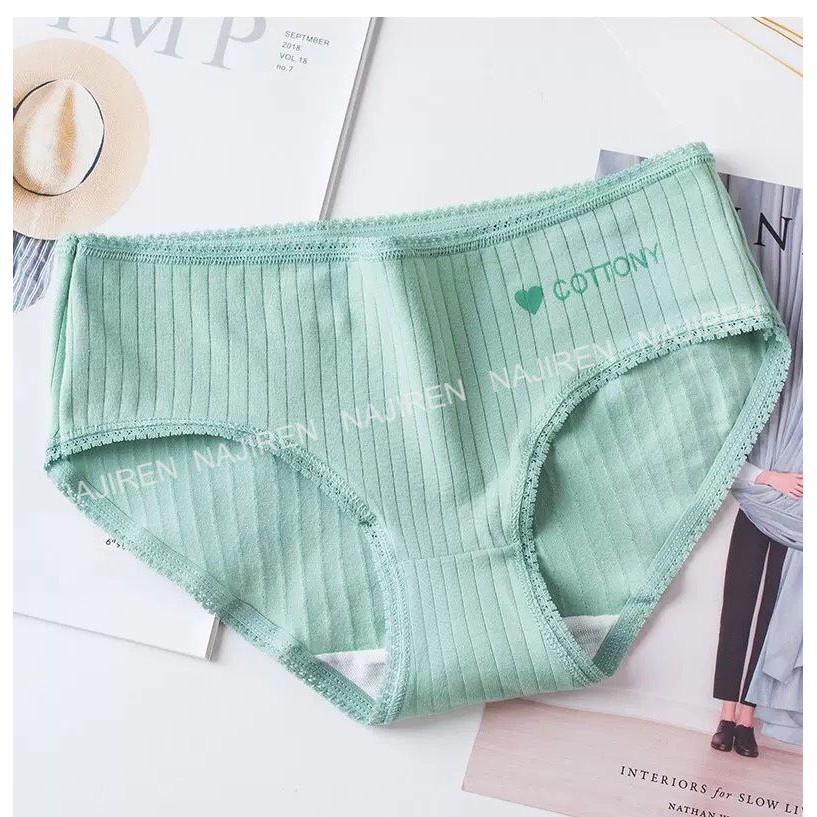Quần Lót Nữ Cotton Gân Tăm Kháng khuẩn, Quần Chíp Nữ Dễ Thương Mềm Mịn Cottony QL03