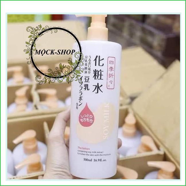 Nước hoa hồng đậu nành dưỡng ẩm Kumano Soy Milk Shikioriori Nhật Bản 500ml