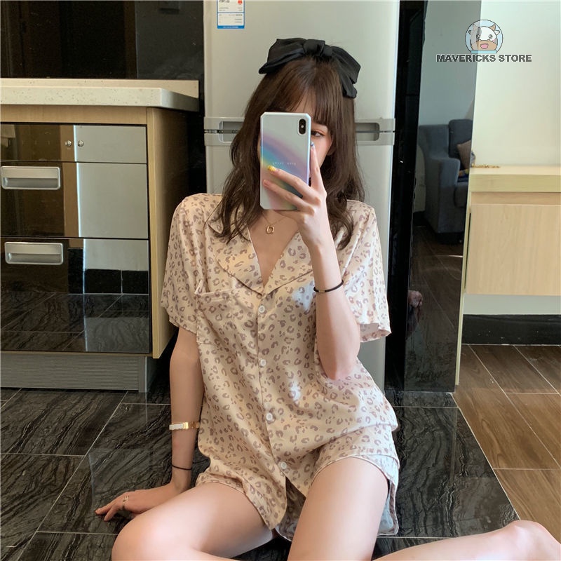 Set đồ ngủ họa tiết da báo thời trang dành cho nữ