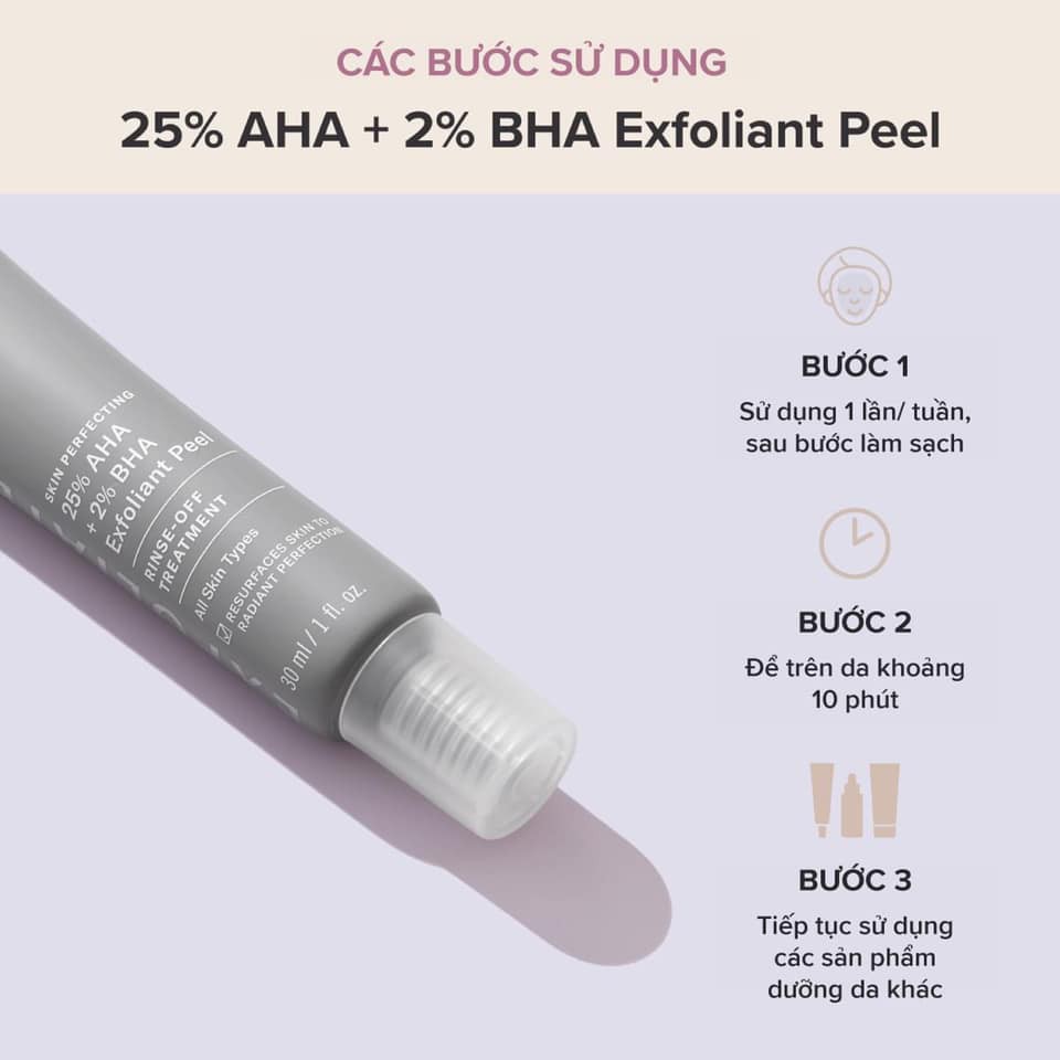 [PAULA'S CHOICE] Tinh Chất Thay Da Sinh Học, Tái Tạo Tế Bào Mới Chứa 25% AHA + 2% BHA Exfoliant Peel 30ml (Mã 9560)