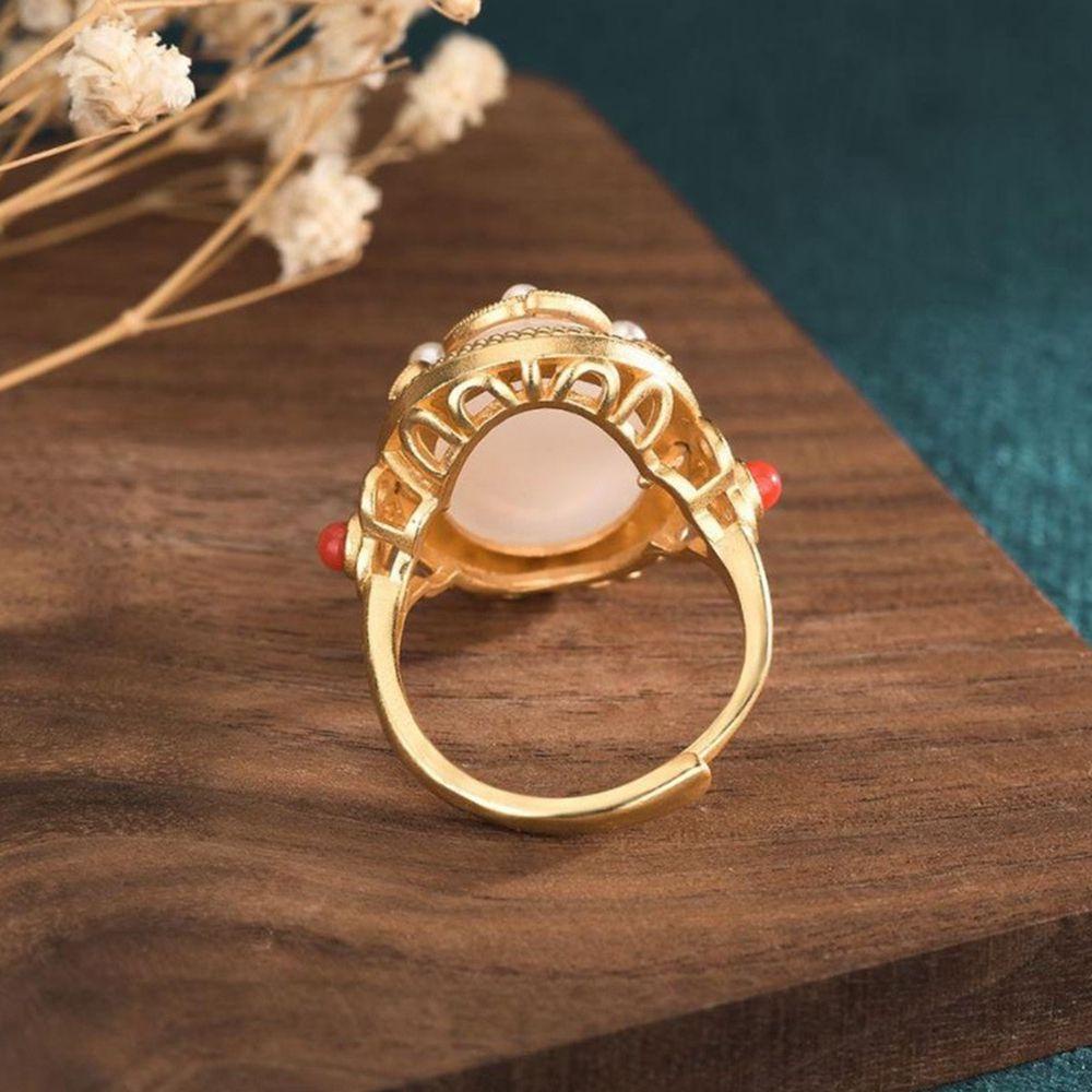 Nhẫn Đồng Tráng Men Đơn Giản Hợp Thời Trang Cổ Điển|Nhẫn Ngọc Trai Giả