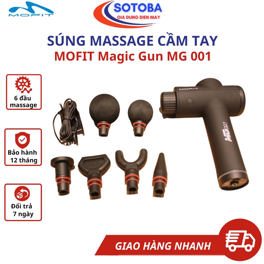 Máy massage cầm tay, súng massage MOFIT Magic Gun MG 001, bảo hành chính hãng 12 tháng
