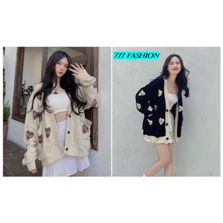 Áo Khoác Nữ Cardigan In Trái Tim Cực Yêu Cho Các Bạn Gái