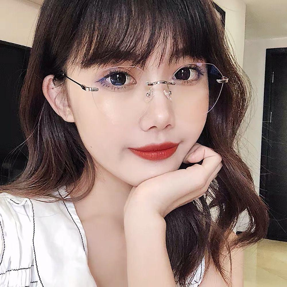 IVORY Kính Đọc Sách Trong Suốt Chống Ánh Sáng Xanh Không Gọng Hình Bát Giác