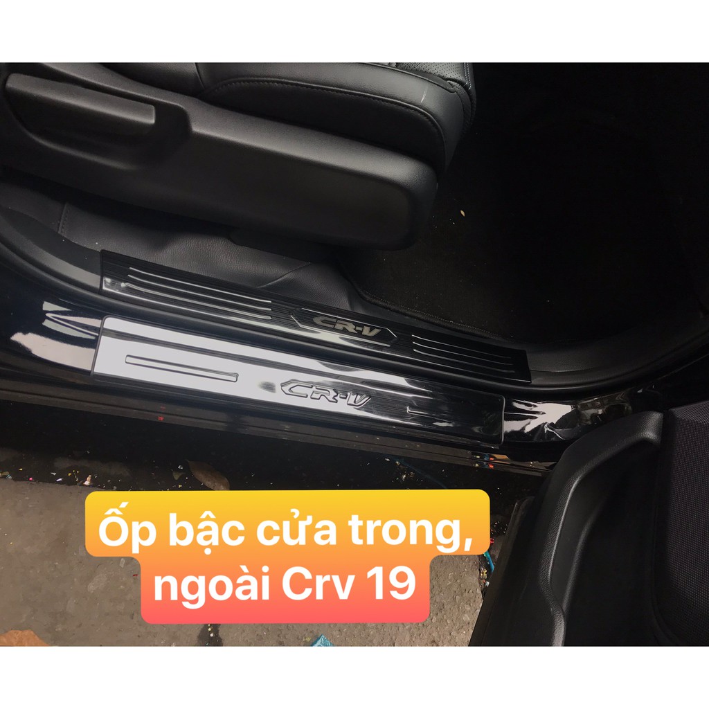 Ốp bậc cửa xe Honda CRV 2018-2022,Nẹp bước chân Chất liệu Titan cao cấp