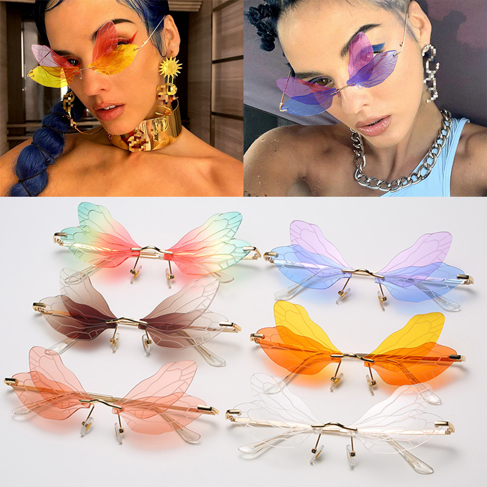 BUTTERFLY Kính Mát Hình Bướm Chống Tia Uv 400 Phong Cách Vintage