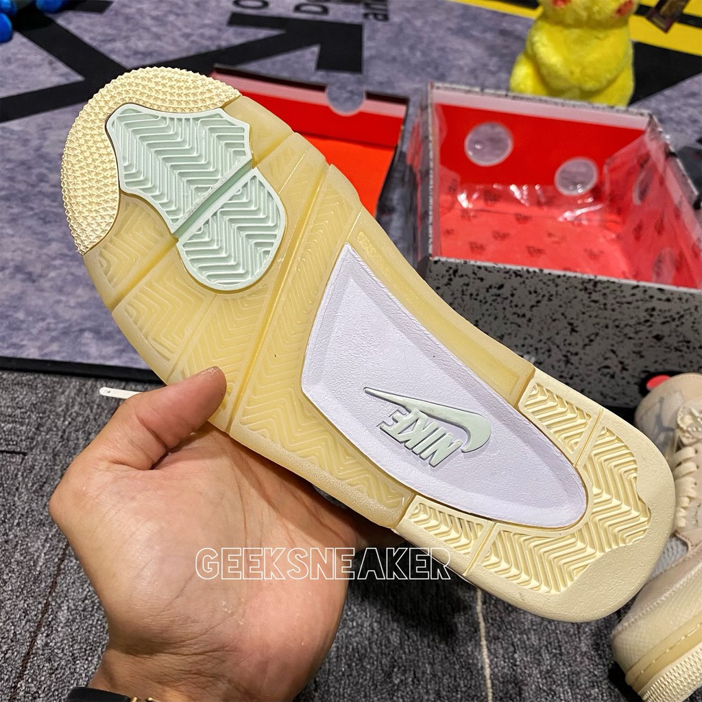 [GeekSneaker] Bản Fix Mới - Giày Jordan 4 SAIL OW - OFF WHITE | BigBuy360 - bigbuy360.vn