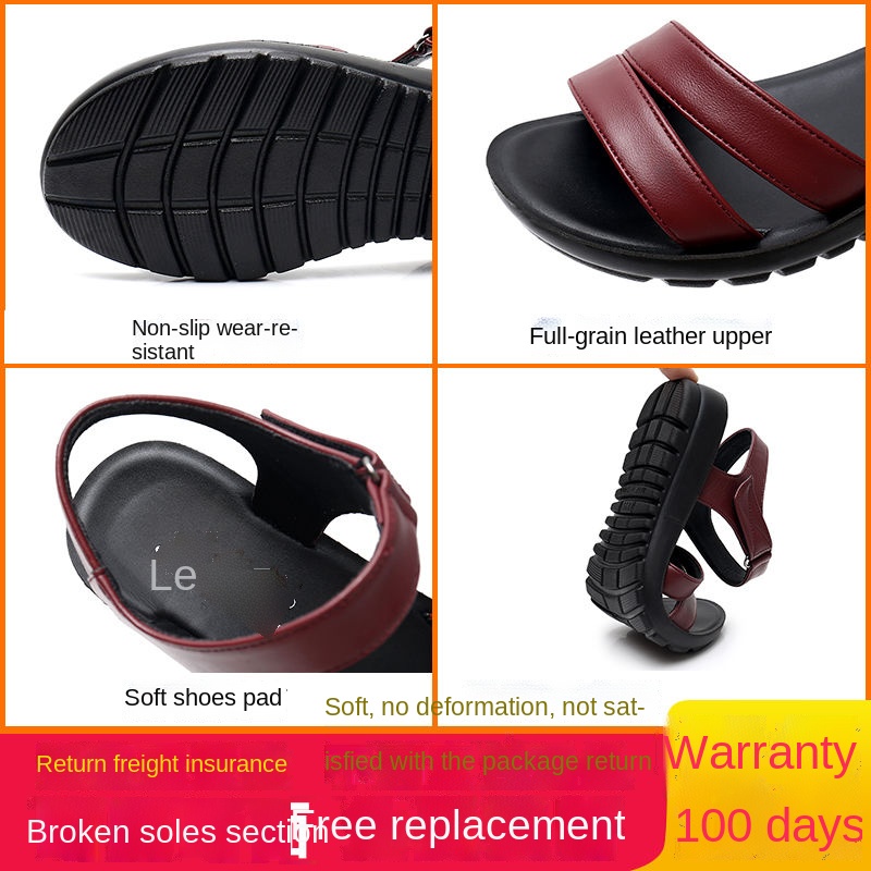 Xăng đan Đế Bằng Mềm Chống Trượt Thoải Mái Cho Phụ Nữ Trung Niên Lea