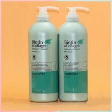 Cặp Dầu Gội Xả Biotin &amp; Collagen Xanh Dương Siêu Mềm Mượt Cho Tóc Khô 1000ml