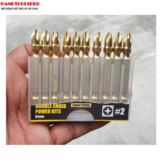 Mũi siết vít 2 đầu bake SURETORQ 1673-0302PTCP PH2x65mm (Vàng)