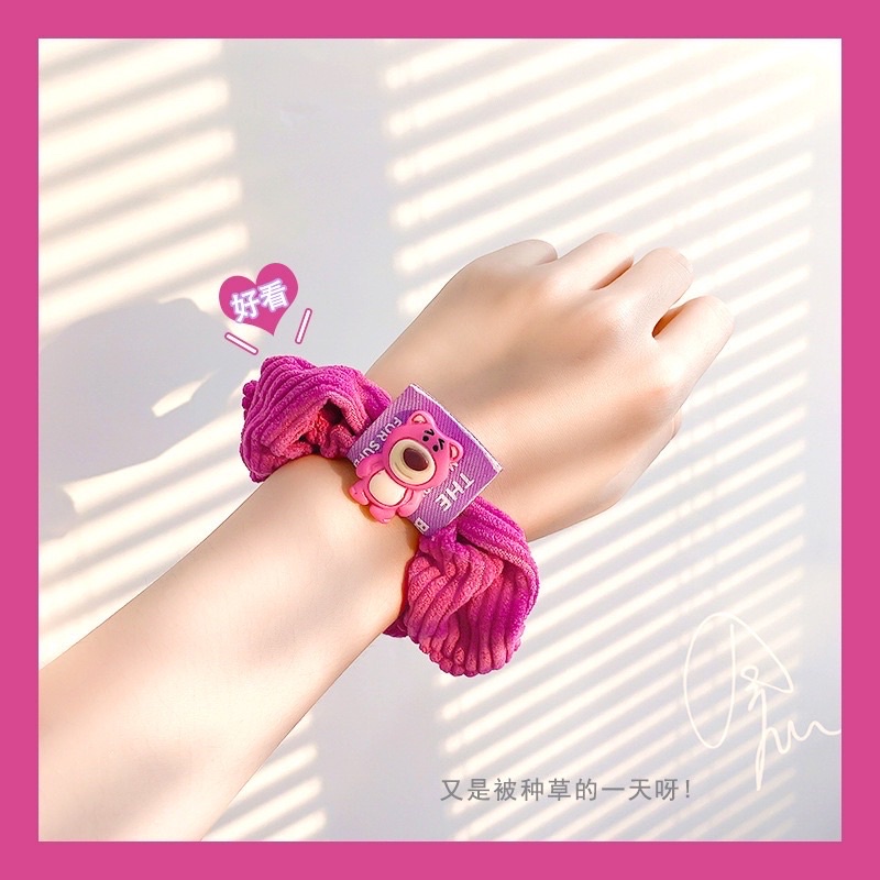 Dây cột tóc - scrunchies Gấu Dâu