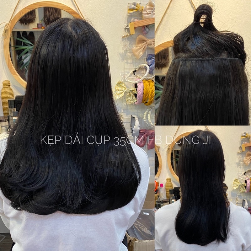 A08 Tóc giả kẹp dải cúp 35cm ( ảnh thật 100%)