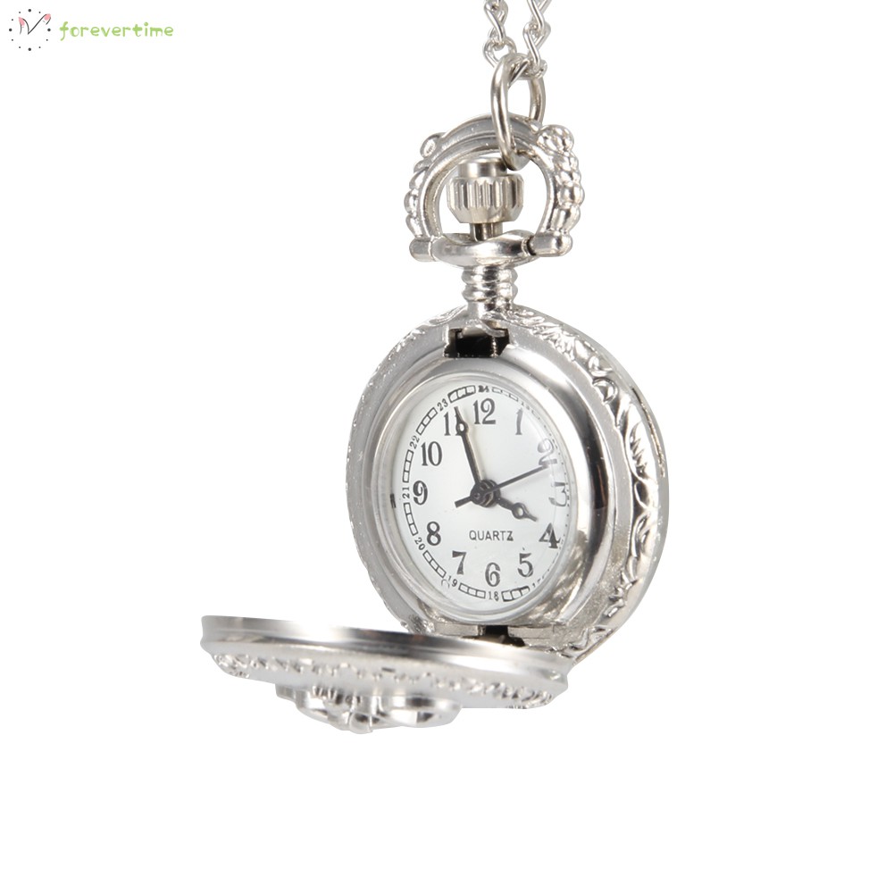 #vương miện# 1pc Men Women Pocket Watch Crown Carved Pattern Case with Chain