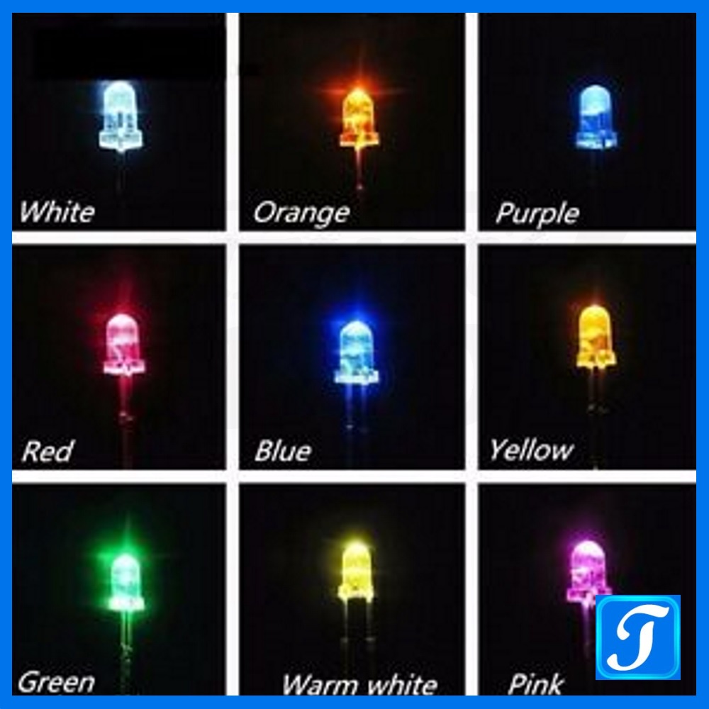 Bóng Led 3mm Led Đơn Siêu Sáng Màu Đỏ ,Vàng, Trắng, Xanh Lá, Xanh Dương, Trắng