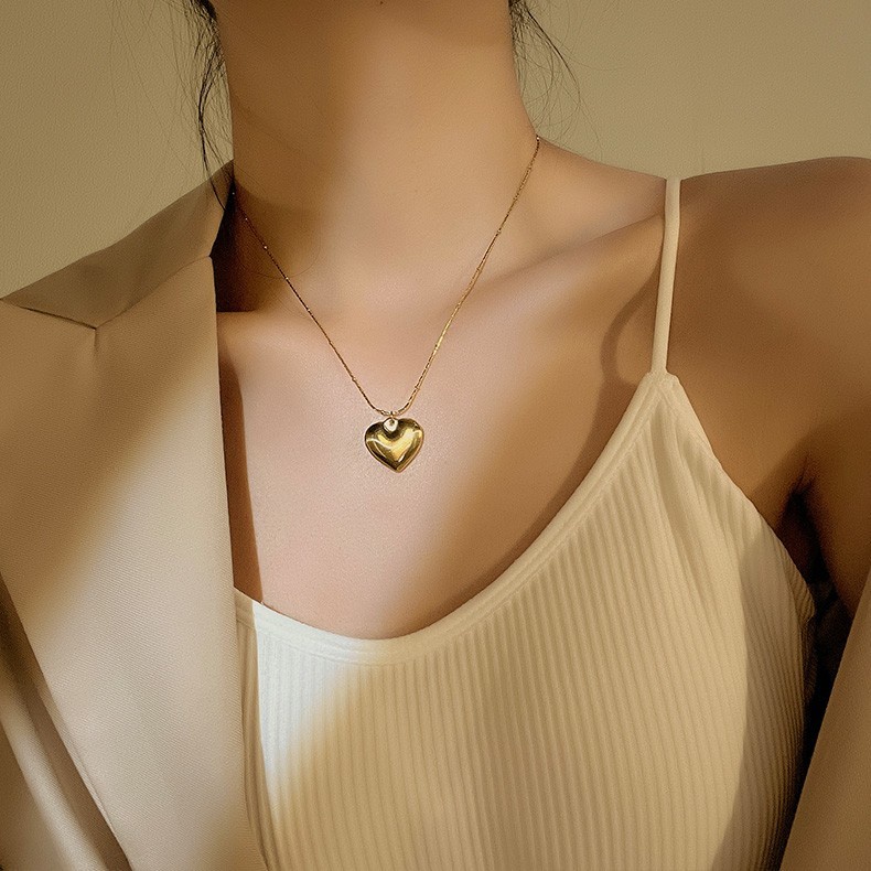 Dây chuyền mạ vàng mặt hình trái tim thời trang