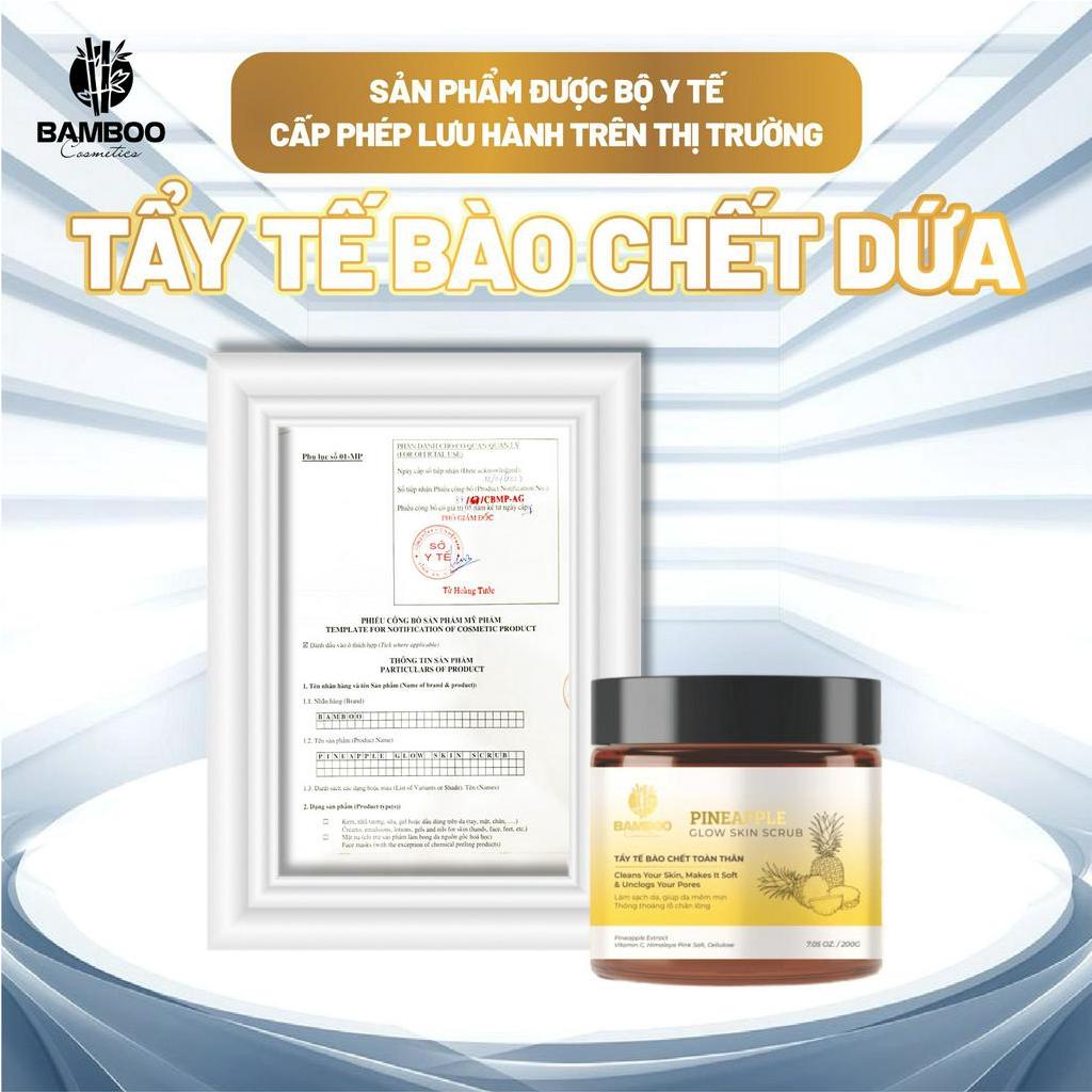 Tẩy tế bào chết toàn thân chiết xuất dứa Bamboo Pinapple Glow Skin Scrub hũ 200gr