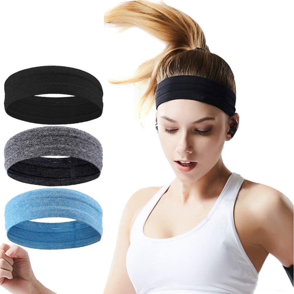 Băng đô thể thao cài đầu headband cotton đeo trán thấm mồ hôi chống trượt co giãn thời trang bản 5cm