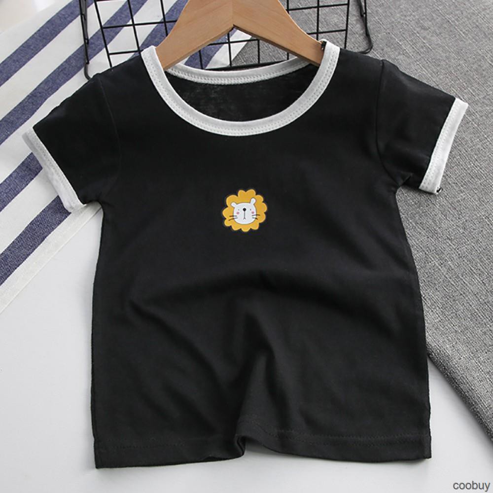 Áo Thun Tay Ngắn In Hình Động Vật Dễ Thương Cho Bé