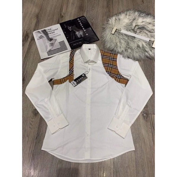 “ HOTREND “ Sơ Mi Trắng Cao Cấp - Áo Sơ Mi Trắng Nam Thêu Hoạ Tiết MCQ New