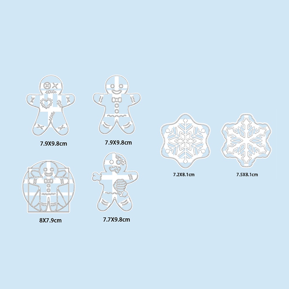 Cartoon Christmas Gingerbread Man Cookie Embossing Mold Pressed Hand Painted Frosted Cookies Snowflake Cookie Cutter