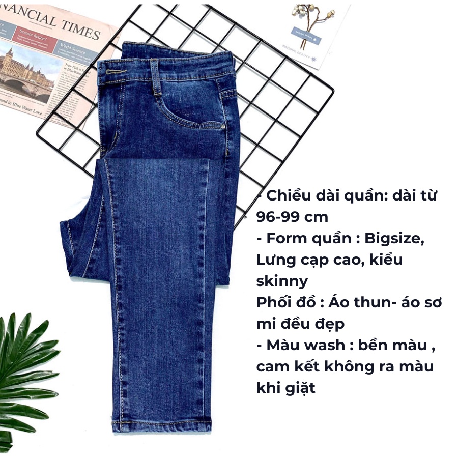 Quần jean nữ dài 85cm lưng cao bigsize kg co giãn G-JEANS, quần bò lửng bigsize nữ dáng skinny ôm chân