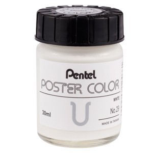 Combo 3 lọ màu nước Poster Color Pentel 30ml Đỏ - Trắng - Xanh da trời