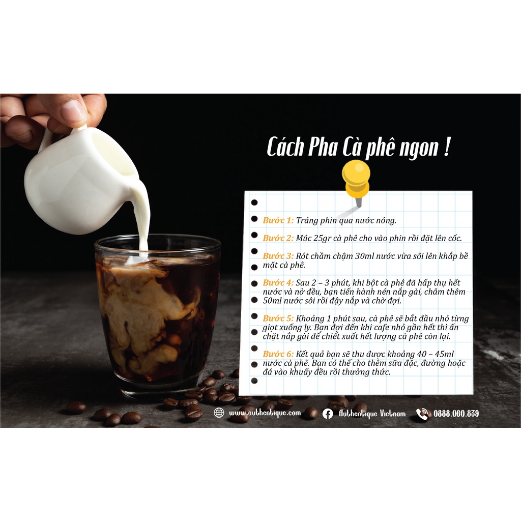 Cà phê Ghiền 500gr - 100% Robusta - Rang xay nguyên chất - Vị đậm, đắng | Authentique Coffee