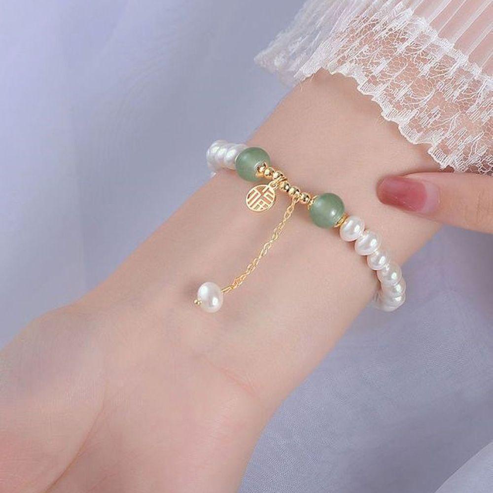 QQMALL Vòng Đeo Tay Mặt Dễ Thương Phong Cách Vintage Thời Trang Cho Nữ