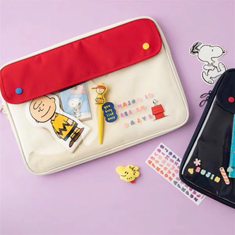 Túi Đựng Laptop / Máy Tính Bảng Ipad 11 / 13 Inch Chất Liệu Pvc Họa Tiết Snoopy Dễ Thương