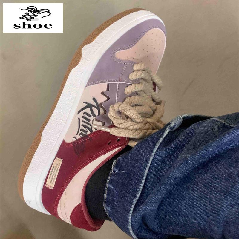 Hàng Có Sẵn Giao Hàng Nhanh Giày Thể Thao Nhẹ Phối Dây Thừng Gai Dầu Phong Cách Retro Hong Kong Thiết Kế Mới 2022