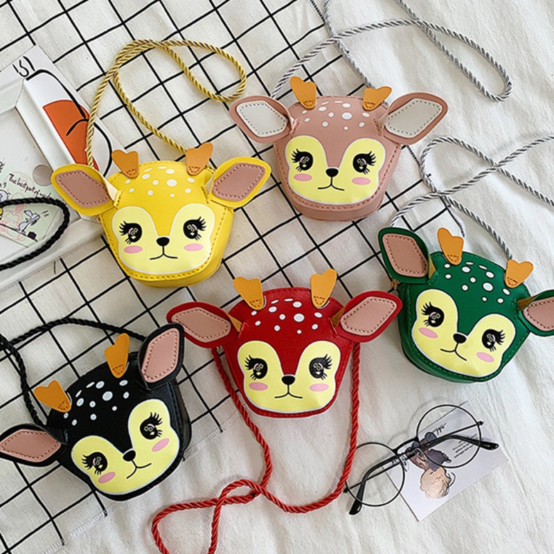 Túi Da Pu Đeo Chéo Mini In Họa Tiết Động Vật Hoạt Hình