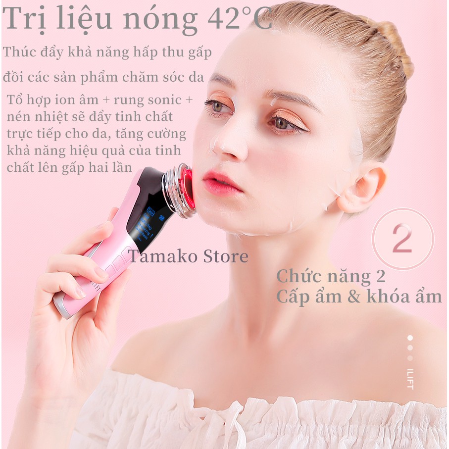 Máy chăm sóc da nóng lạnh ILIFT điện di tinh chất trị liệu ánh sáng sinh học (IL-1116) 🍓