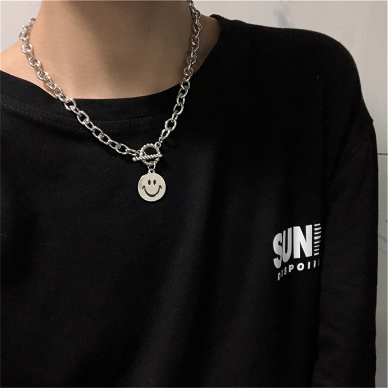 Dây Chuyền Có Mặt Hình Mặt Cười Phong Cách Hip Hop Cá Tính