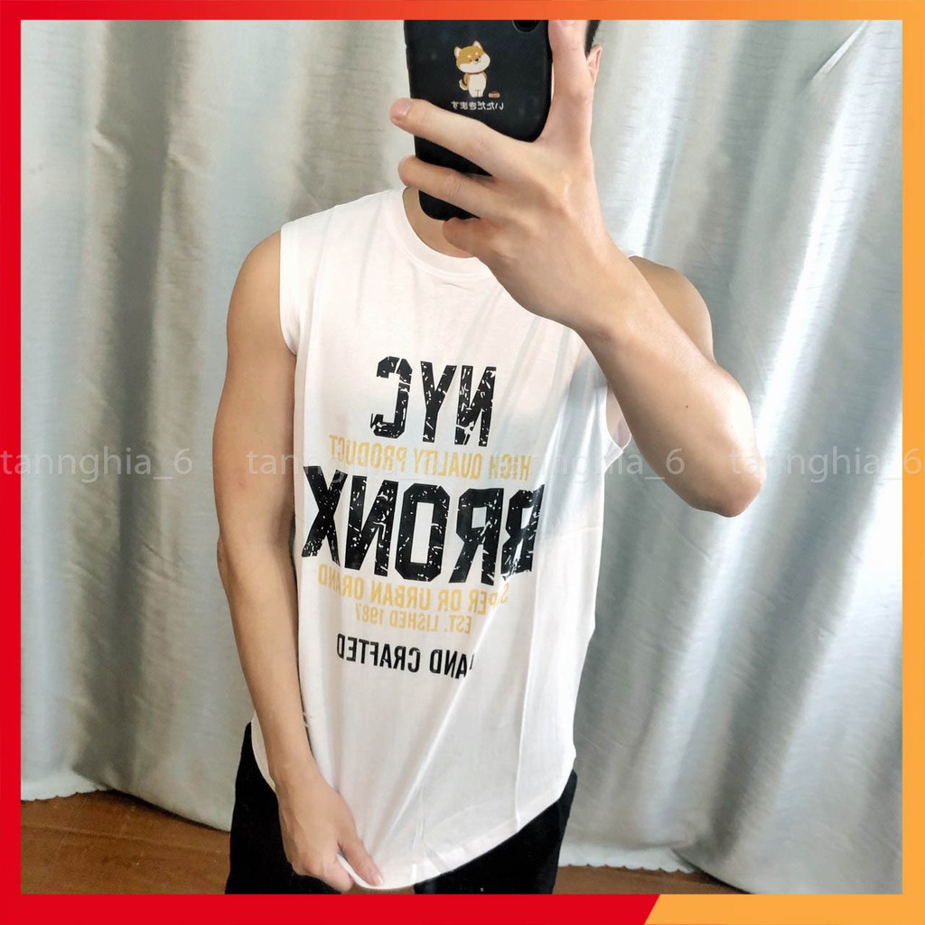 Áo sát nách nam tập gym chất cotton có size 100KG SNTQ13