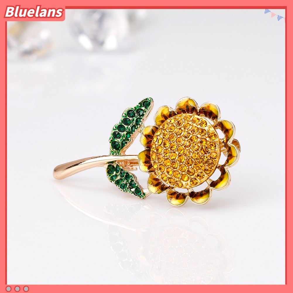 Ghim Cài Áo Hình Hoa Hướng Dương Đính Đá Nhân Tạo Thời Trang Cho Nữ