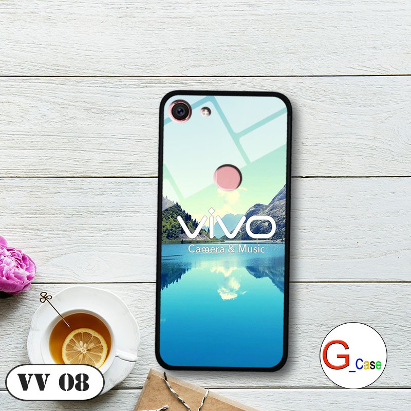 Ốp lưng Vivo V7/ Y75 - lưng kính in logo hãng điện thoại
