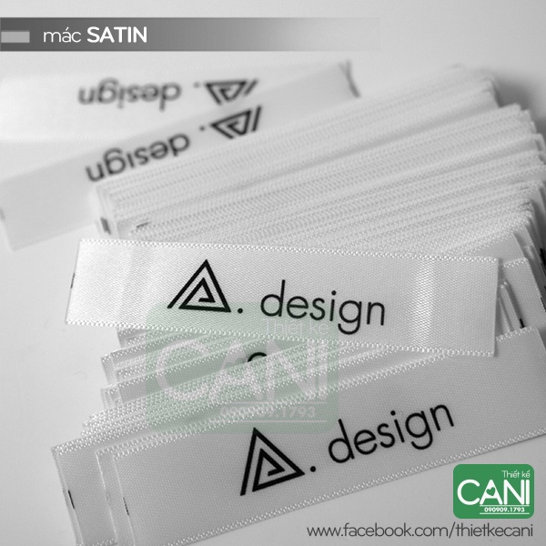 Mác vải Satin lụa In theo yêu cầu  Nhãn mác quần áo