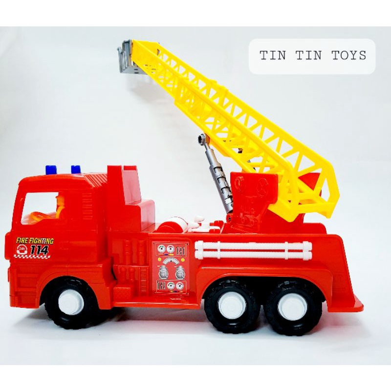 Đồ chơi xe cứu hỏa chạy trớn có thang nâng 35cm