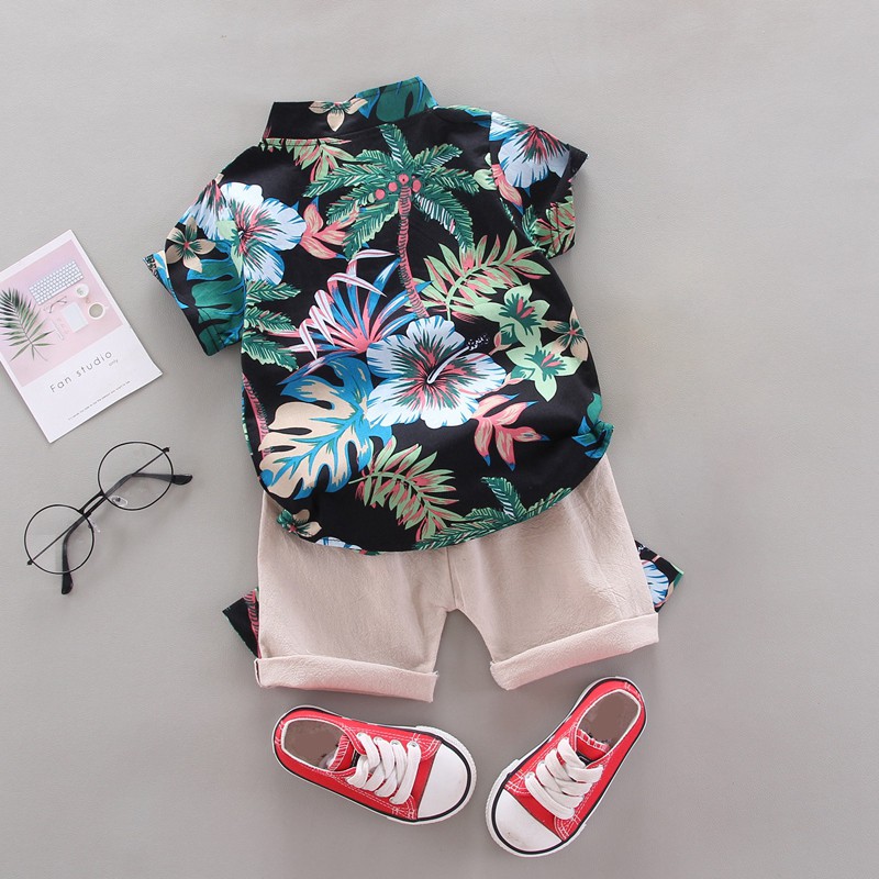 Set Áo Thun Tay Ngắn &amp; Quần Short Cho Bé Trai