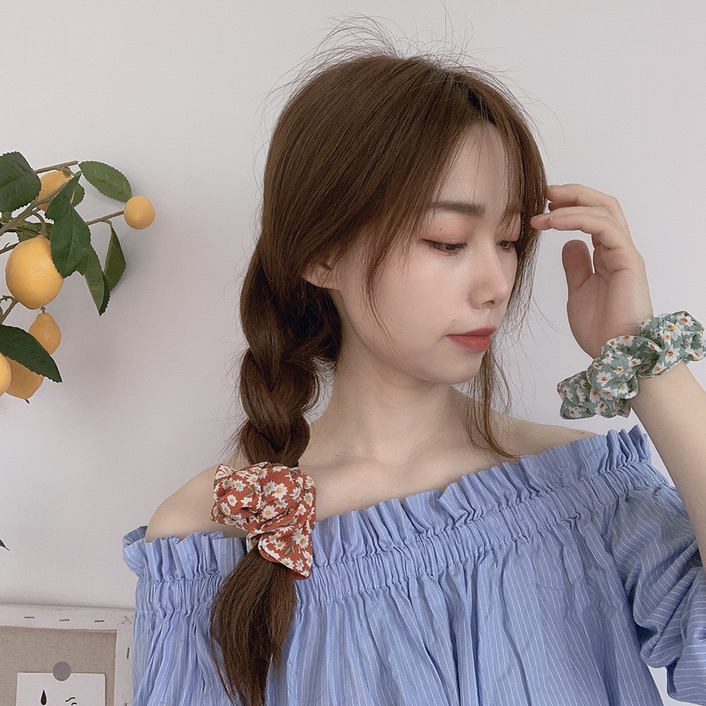 Cột Tóc Vải Scrunchies Họa Tiết Vintage Đáng Yêu Phong Cách Hàn Quốc - VANI STORE [PKT00101]